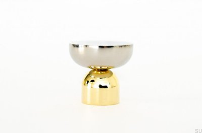 Kokeshi Mix 3032 möbelknopp polerad mässing omålad med polerat stål