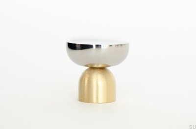 Kokeshi Mix 3032 möbelknopp Borstad mässing omålad med polerat stål