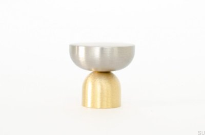 Kokeshi Mix 3032 möbelknopp Borstad mässing omålad med borstat stål
