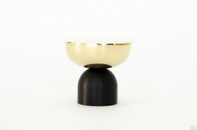 Kokeshi Mix 3032 Möbelknopp Aluminium Svart med polerad mässing