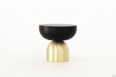Kokeshi Mix 3032 möbelknopp Borstad mässing omålad med svart aluminium