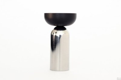 Kokeshi Mix 3052 Vägghängare i polerat stål med svart aluminium