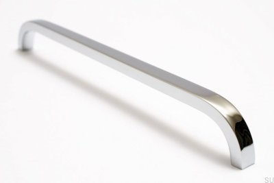 Avlångt möbelhandtag Slim 224 Silver, Stål, Polerat