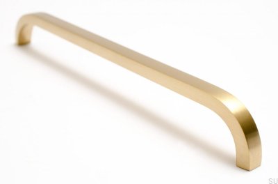 Långt möbelhandtag Slim 224 Guld Mässing Borstad Omålad