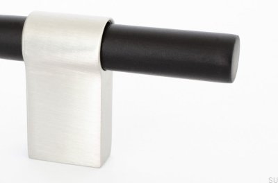 Line Big Mix 342 avlångt möbelhandtag, svart aluminium med borstat stål
