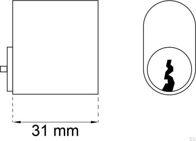 Cylinder 65537 Polerad krom Skandinavisk standard