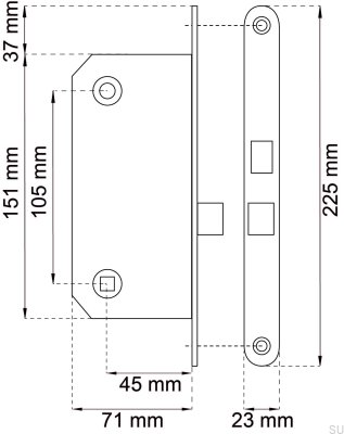 Låshus 6565 Zink Skandinavisk Standard