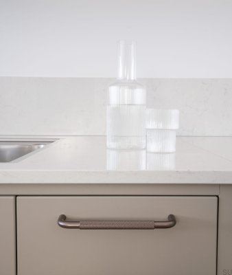 Helix 160 avlångt möbelhandtag, mörkbrun aluminium