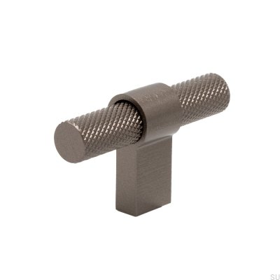 T-Bar Helix Aluminium Mörkbrun möbelknopp