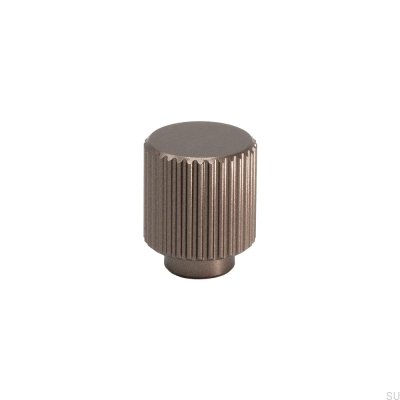 Helix Stripe Aluminium Mörkbrun möbelknopp