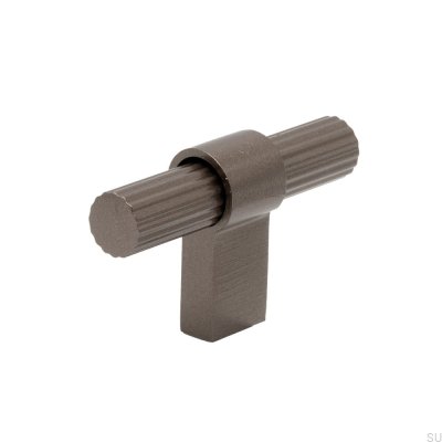 T-Bar Helix Stripe möbelknopp Aluminium Mörkbrun