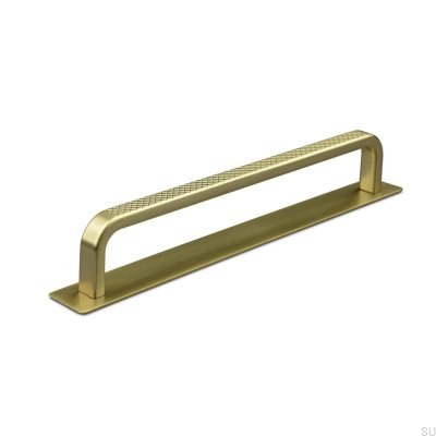 Längsgående möbelhandtag med bricka Gardone 160 Brushed Gold
