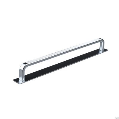 Längsgående möbelhandtag med Stripe Gardone pad 224 Silver