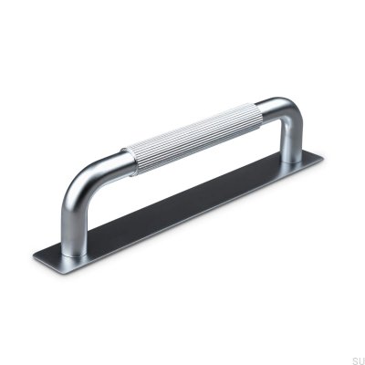 Avlångt möbelhandtag Perugia Stripe 128 Silver