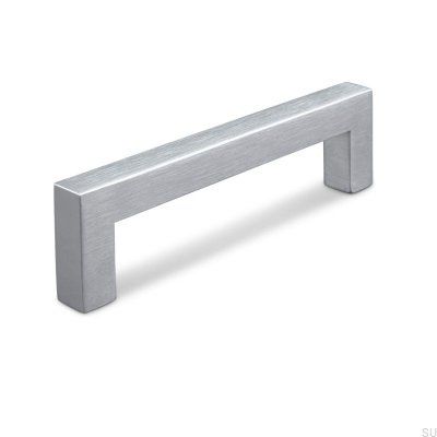 Avlångt möbelhandtag Pisa 128, borstad silver