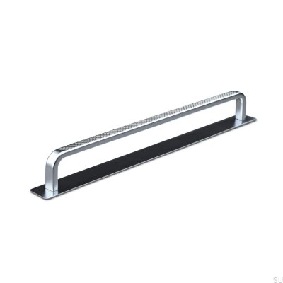 Avlångt möbelhandtag med bricka Gardone 224 Silver