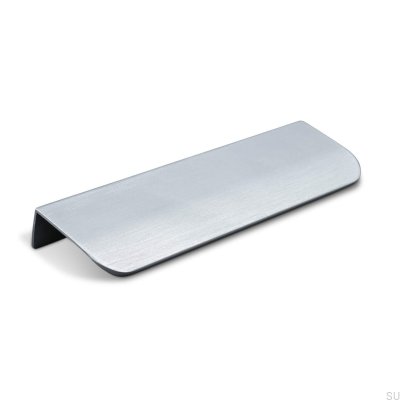 Poppi 136 kant möbelhandtag, borstad silver