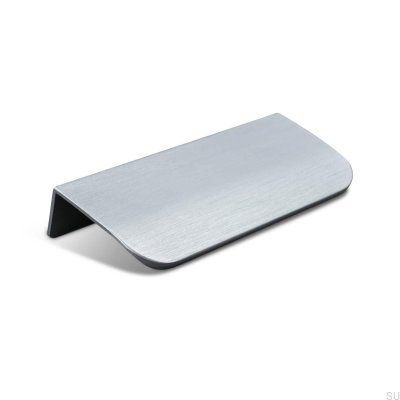Poppi 96 kant möbelhandtag, borstad silver
