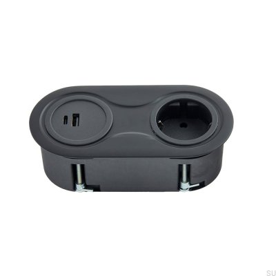 Dubbelt uttag med USB Infini Matte Black