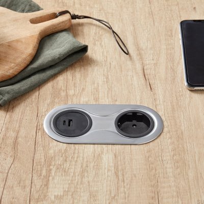 Infini Silver Borstad Dubbel USB-uttag