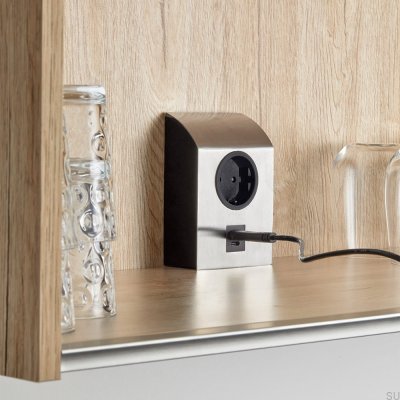 Enkelt uttag med USB Mini Born Silver Borstad