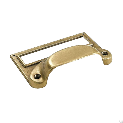 Skalmöbelhandtag med Antique Gold-etikett