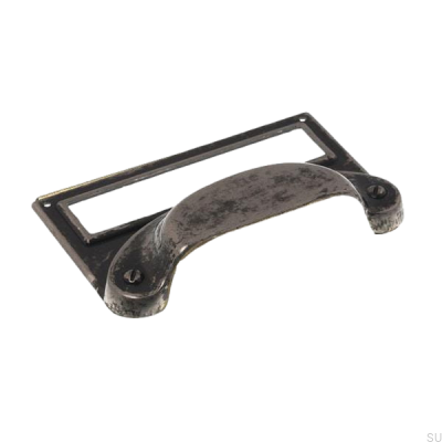 Skalmöbelhandtag med etikett Antique Black