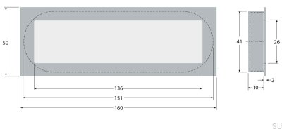 Infällt möbelhandtag 512 160 Borstad Silver