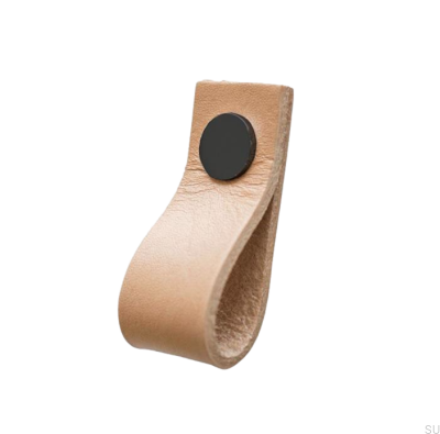 Möbelhandtag Loop Läder med Svart