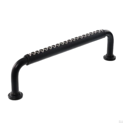 Längsgående möbelhandtag LX 1353 96 Svart med svart läder