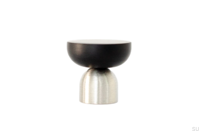Kokeshi Mix 3032 Borstad Stål med Svart Aluminium Möbelknopp