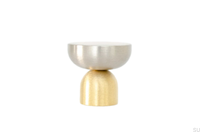 Kokeshi Mix 3032 möbelknopp Borstad mässing omålad med borstat stål