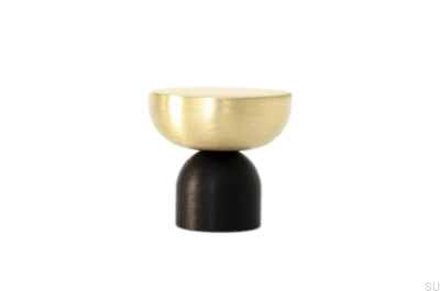 Kokeshi Mix 3032 Möbelknopp Aluminium Svart med Borstad Mässing