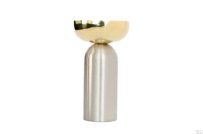Kokeshi Mix 3052 Vägghängare Borstat stål med polerad mässing