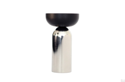 Kokeshi Mix 3052 Vägghängare i polerat stål med svart aluminium