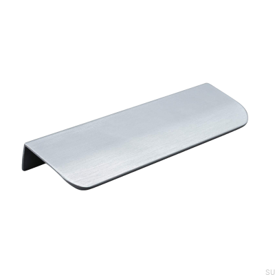 Poppi 136 kant möbelhandtag, borstad silver