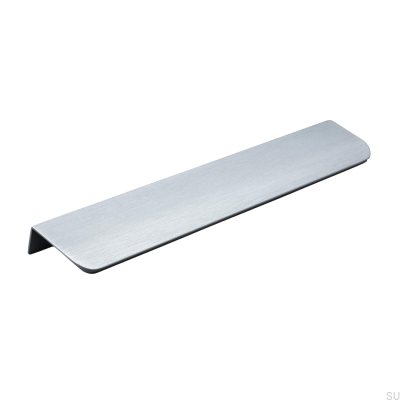 Poppi 232 kant möbelhandtag, borstad silver