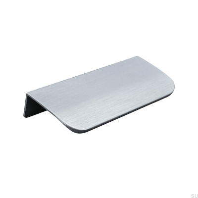 Poppi 96 kant möbelhandtag, borstad silver