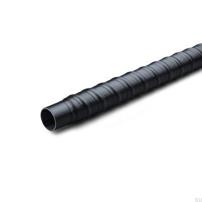Rod Wrapped 358 Metal Black Garderob Rod med svart läder