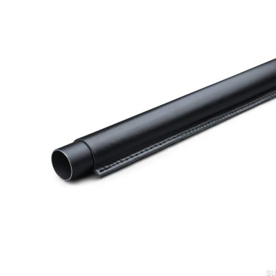 Rod Stitched 558 Metal Black Garderob Rod med svart läder