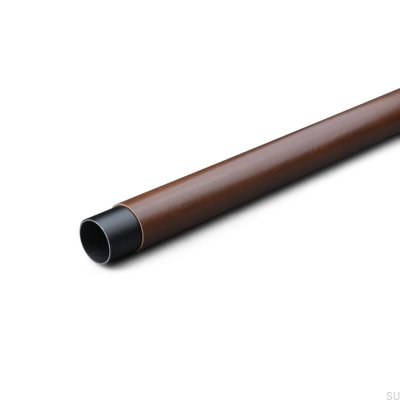 Rod Swept 458 Metal Black Garderob Rod med brunt läder