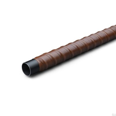 Rod Wrapped 458 Metal Black Garderob Rod med brunt läder