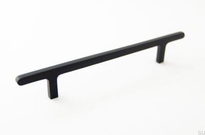 Avlångt möbelhandtag Flat Line 128 Aluminium Svart