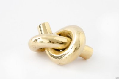 Knot 50 möbelknopp, polerad mässing, olackerad