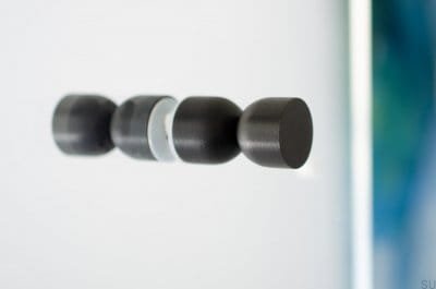 Dubbelsidig möbelknopp Kokeshi 1832 Aluminium Svart
