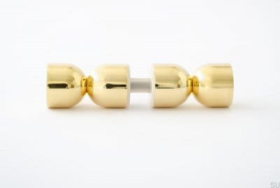 Kokeshi 1832 dubbelsidig möbelknopp, polerad mässing, olackerad