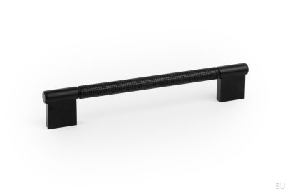 Point 192 avlångt möbelhandtag, svart borstad aluminium