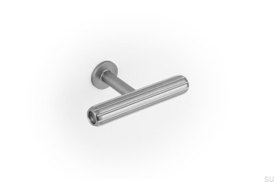 T-Bar Rille Mini Aluminium Borstad Silver möbelknopp