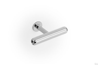 T-Bar Rille Mini möbelknopp, polerad nickel