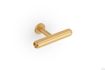 T-Bar Rille Mini Aluminium Borstad Guld möbelknopp